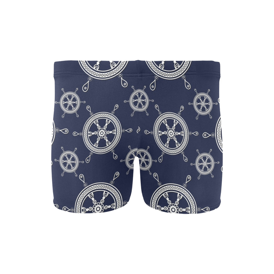 nautical steering wheel design pattern Men's Swimming Trunks