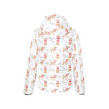 Chihuahua bone paw pattern Women's Padded Hooded Jacket