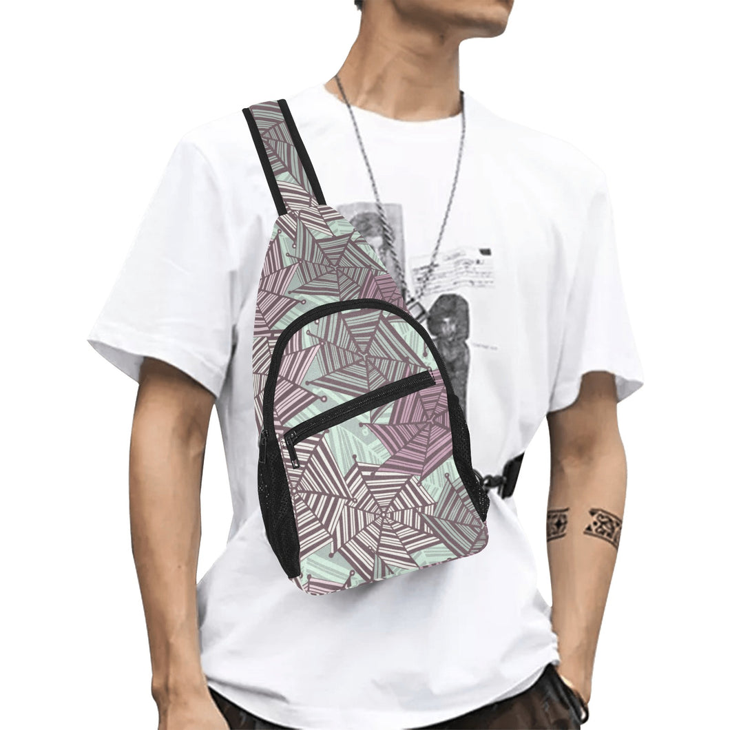 Spider web cobweb design color pattern All Over Print Chest Bag