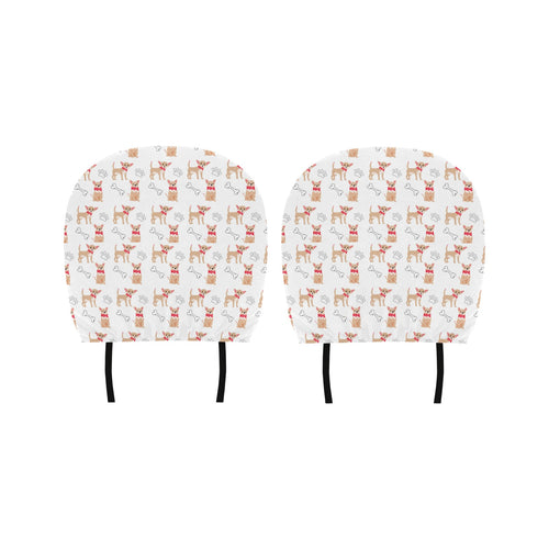 Chihuahua bone paw pattern Car Headrest Cover