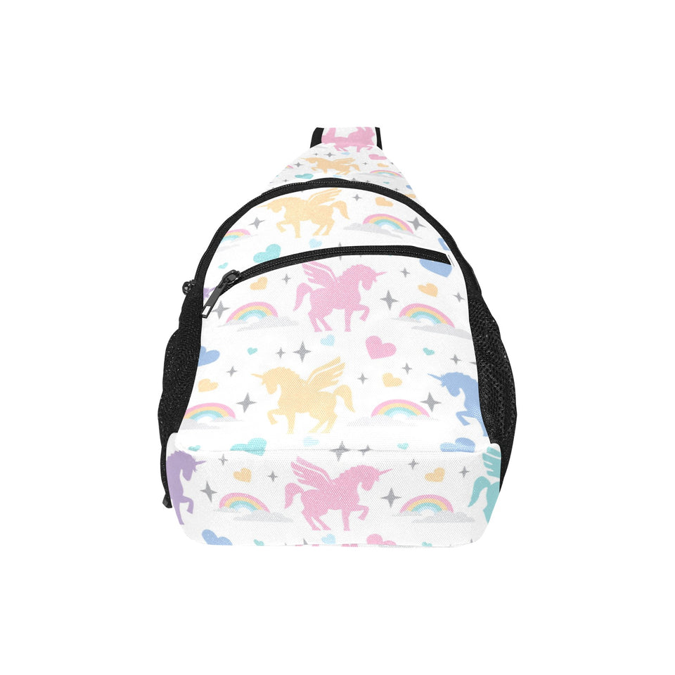 colorful unicorn rainbow heart pattern All Over Print Chest Bag