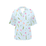 Watercolor Tulips pattern Women's All Over Print Hawaiian Shirt