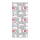 Cute polar bear christmas snow pattern Beach Towel
