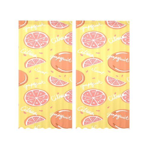 Grapefruit yellow background Gauze Curtain