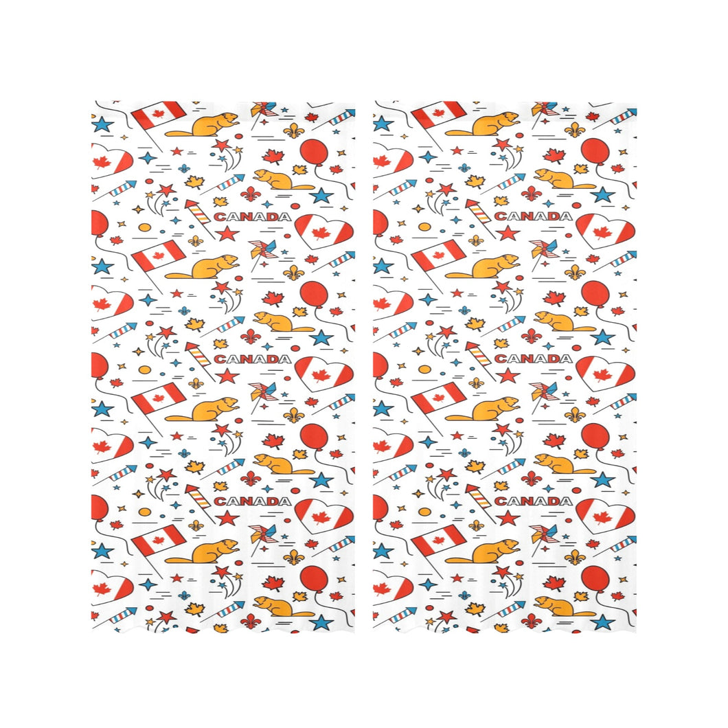 Canada Pattern Print Design 03 Gauze Curtain