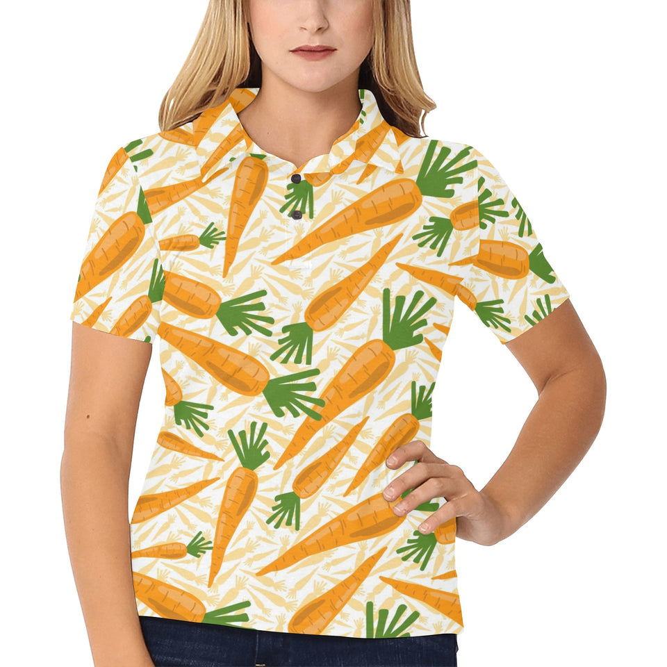 Carrot Pattern Print Design 01 Women's All Over Print Polo Shirt