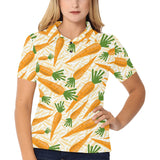 Carrot Pattern Print Design 01 Women's All Over Print Polo Shirt