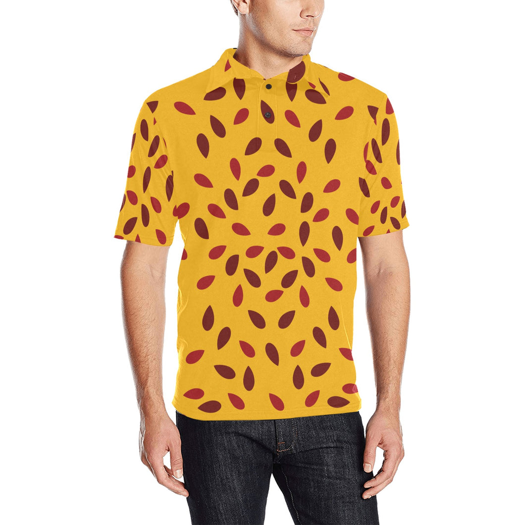 Passion fruit texture Men's All Over Print Polo Shirt