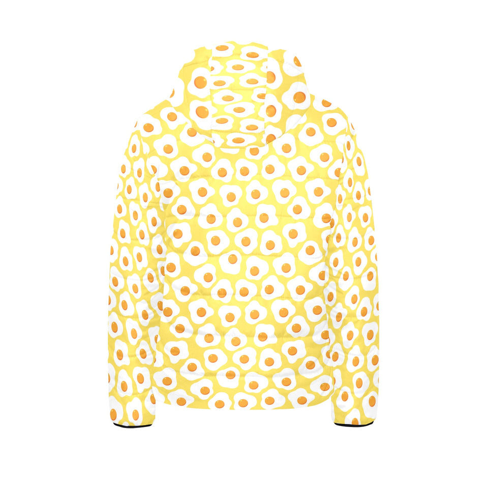 Fried Eggs Pattern Print Design 05 Kids' Boys' Girls' Padded Hooded Jacket