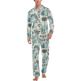 Dragonfly Butterfly Plants insect flower vintage s Men's Long Pajama Set