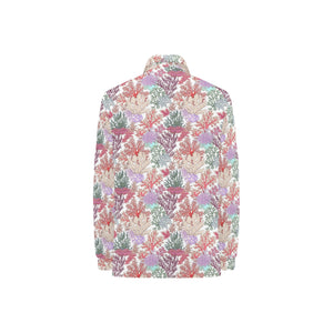 Coral Reef Pattern Print Design 03 Women's Long Sleeve Polo Shirt