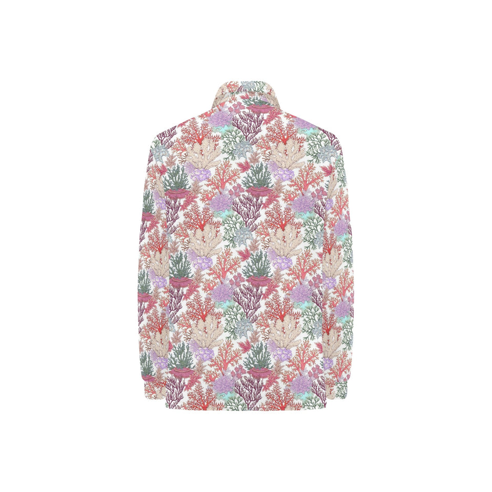 Coral Reef Pattern Print Design 03 Women's Long Sleeve Polo Shirt