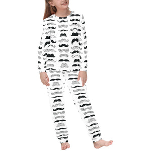 Mustache Beard Pattern Print Design 04 Kids' Boys' Girls' All Over Print Pajama Set