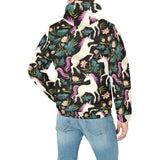 Unicorns forest background Men's Padded Hooded Jacket