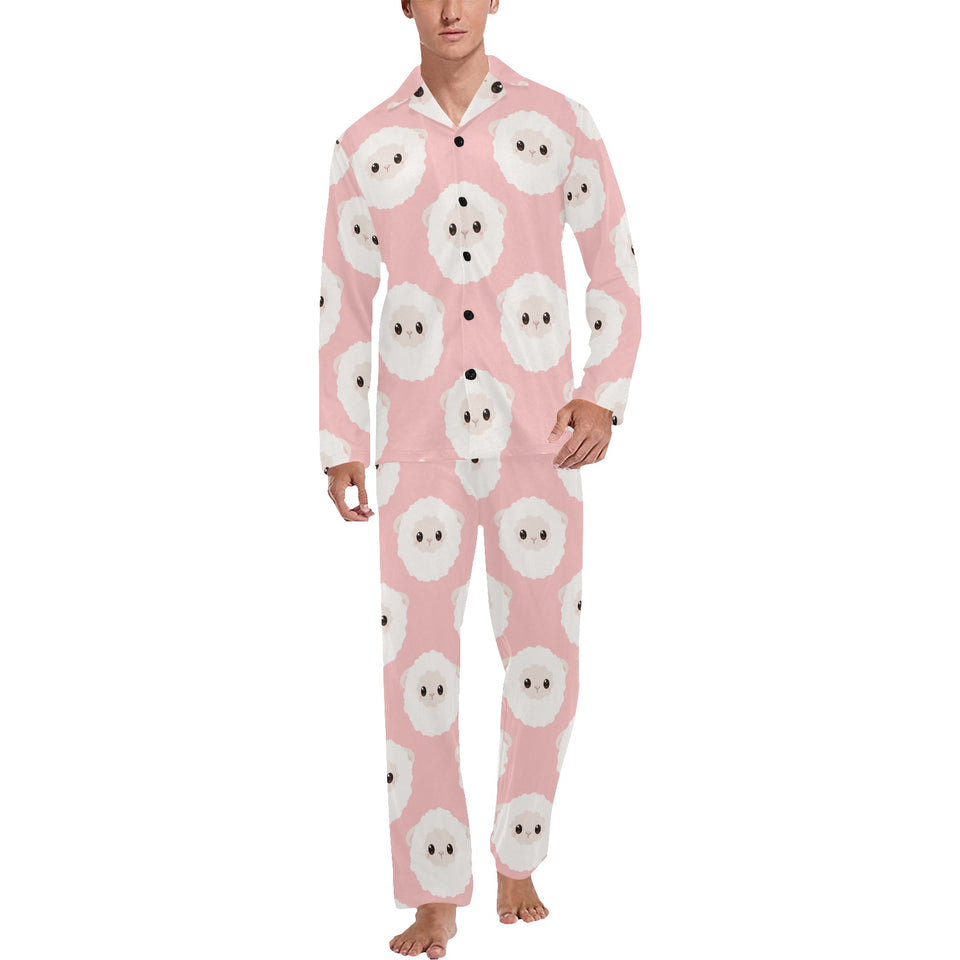 Cute sheep pattern Men's Long Pajama Set