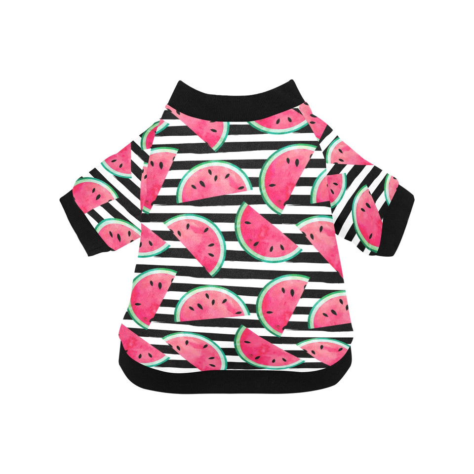 Watercolor paint textured watermelon pieces All Over Print Pet Dog Round Neck Fuzzy Shirt