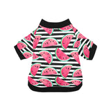 Watercolor paint textured watermelon pieces All Over Print Pet Dog Round Neck Fuzzy Shirt