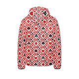 Casino Cards Suits Pattern Print Design 03 Kids' Boys' Girls' Padded Hooded Jacket