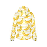 Banana pattern blackground Women's Padded Hooded Jacket