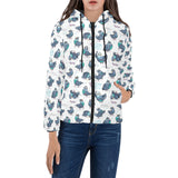 Pigeon Pattern Print Design 02 Women's Padded Hooded Jacket