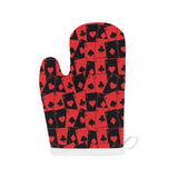 Casino Cards Suits Pattern Print Design 02 Heat Resistant Oven Mitts
