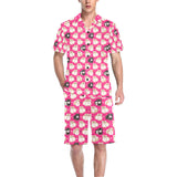 Guinea Pig Pattern Print Design 01 Men's V-Neck Short Pajama Set