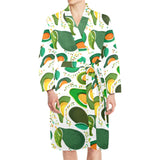 Avocado design pattern Men's Long Sleeve Belted Night Robe