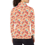 Camper Van Pattern Print Design 03 Women's Long Sleeve Polo Shirt
