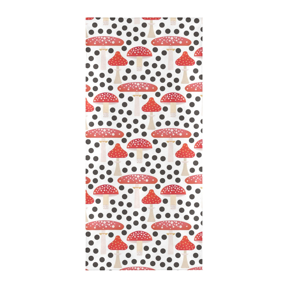 Red mushroom dot pattern Beach Towel