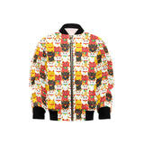 Colorful Maneki neko cat pattern Kids' Boys' Girls' Bomber Jacket