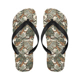 Monkey tropical leaves background Unisex Flip Flops