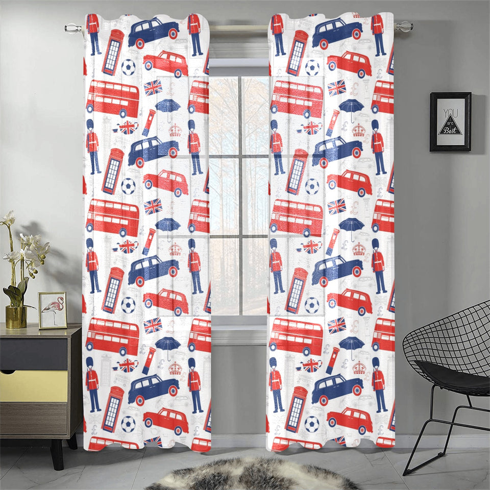 British Pattern Print Design 03 Gauze Curtain
