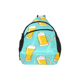 Beer pattern green background All Over Print Chest Bag