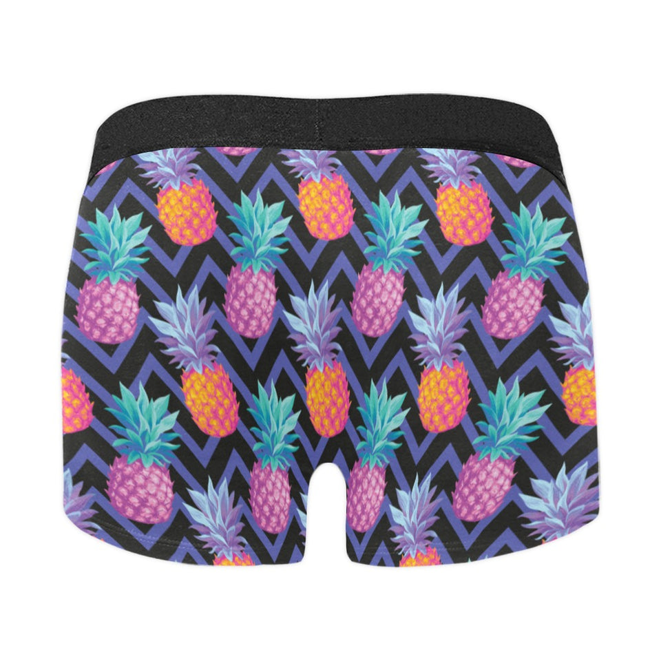 Pineapples pattern zigzag background Men's All Over Print Boxer Briefs Men's Underwear