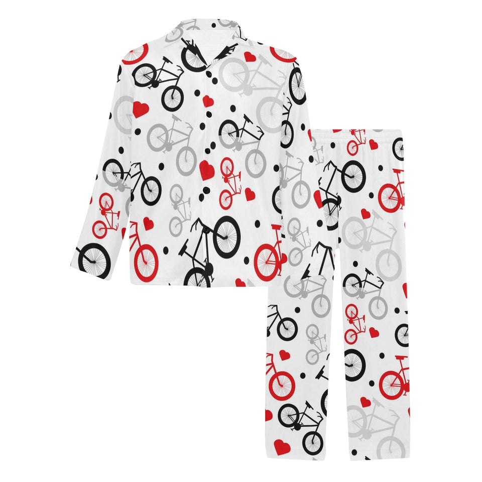 Bicycle Pattern Print Design 04 Men's Long Pajama Set