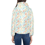 Coral Reef Pattern Print Design 02 Women's Padded Hooded Jacket