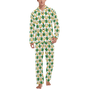 Horseshoes Pattern Print Design 04 Men's Long Pajama Set