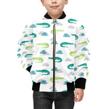 watercolor crocodile pattern Kids' Boys' Girls' Bomber Jacket