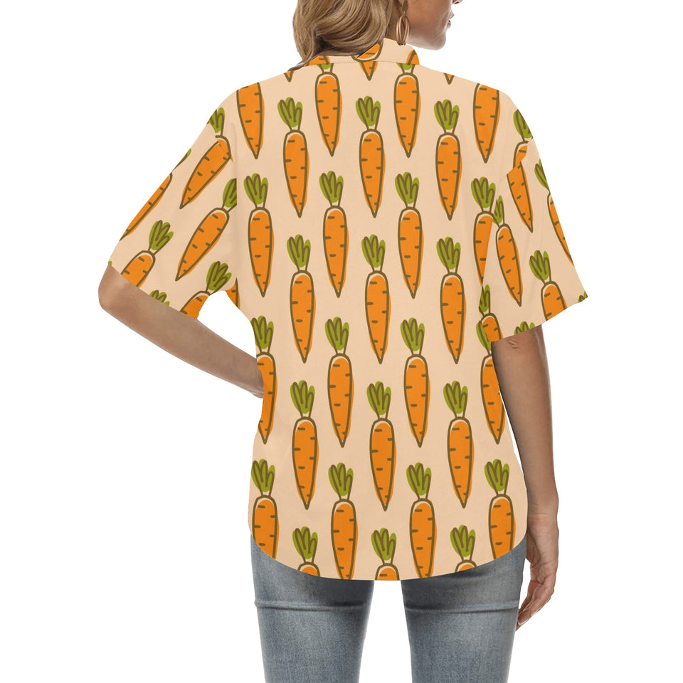 Carrot Pattern Print Design 04 Women's All Over Print Hawaiian Shirt