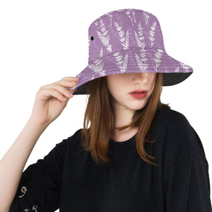 Lavender flowers purple pattern Unisex Bucket Hat