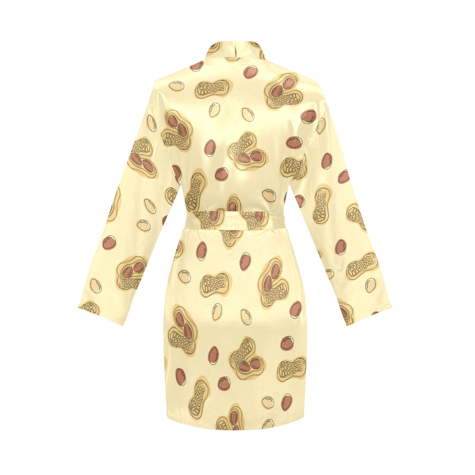 peanuts design pattern Women's Long Sleeve Belted Night Robe