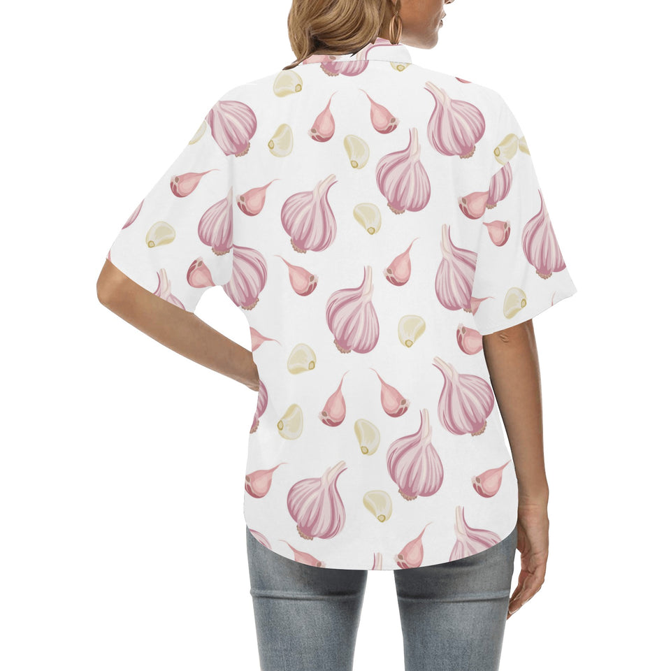 Garlic pattern Women's All Over Print Hawaiian Shirt