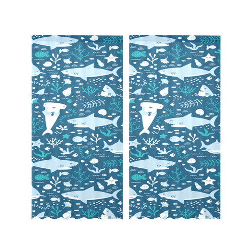 Cute shark pattern Gauze Curtain