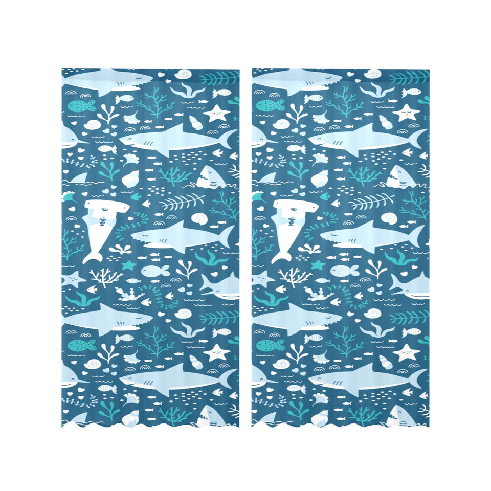 Cute shark pattern Gauze Curtain