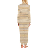 Wood Printed Pattern Print Design 01 Women's All Over Print Pajama Set