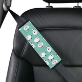 Cute sheep green background Car Seat Belt Cover