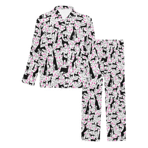 Greyhound Pattern Print Design 02 Men's Long Pajama Set