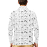 Bull Terrier Pattern Print Design 02 Men's Long Sleeve Polo Shirt