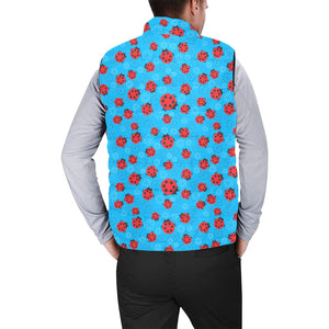 Ladybug Pattern Print Design 02 Men's Padded Vest