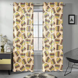 Hamburger Pattern Print Design 01 Gauze Curtain